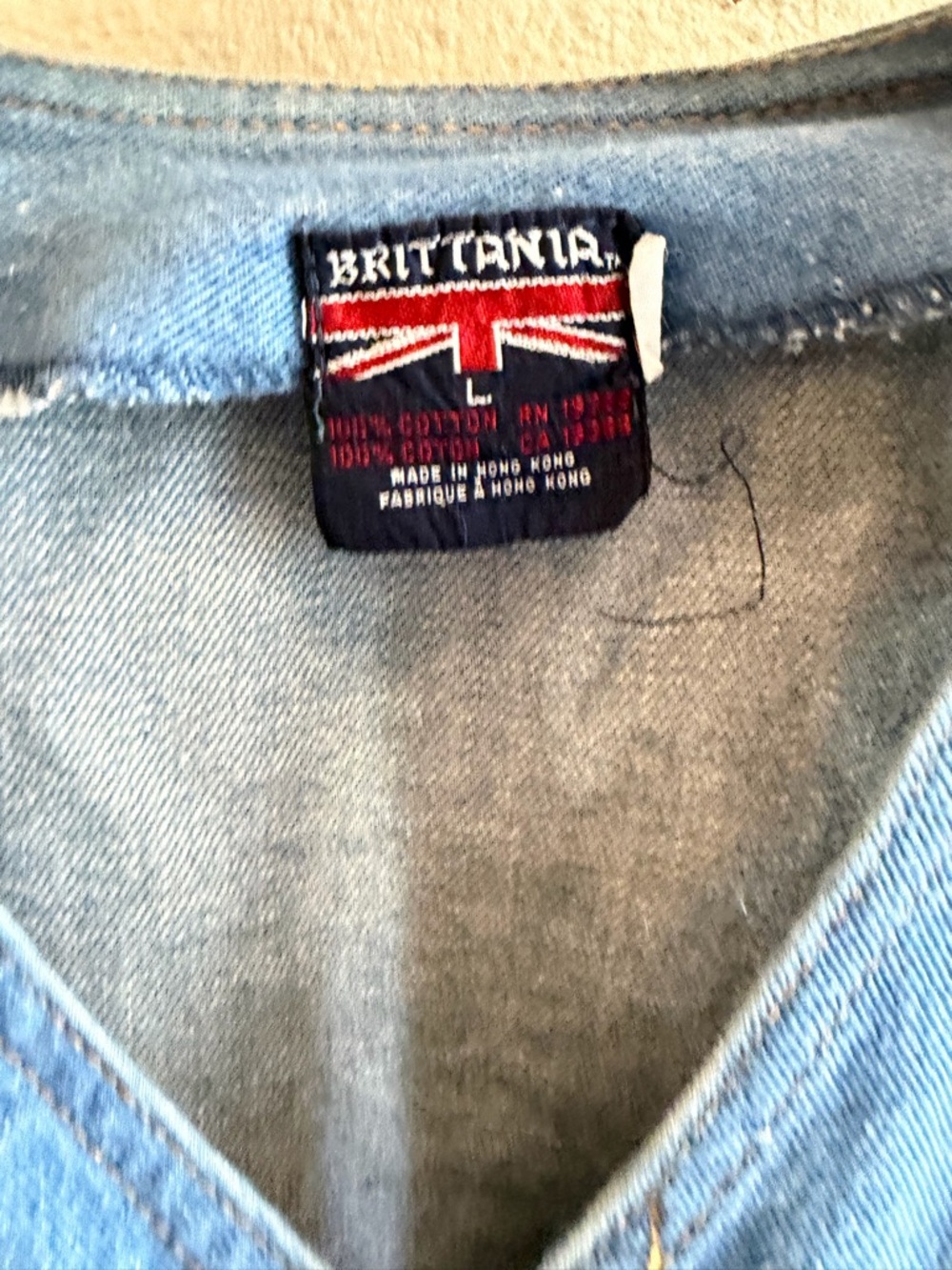 Vintage Brittania 100% Cotton Denim Jean Vest Western Patch Rodeo Cowgirl - Picture 3 of 6